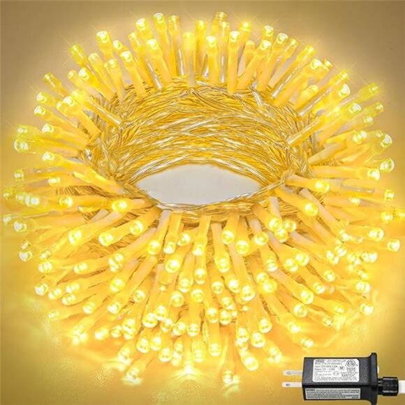 100FT 300 LED Christmas Lights Indoor Outdoor Warm White Twinkle Fairy Lights - Picture 7 of 7